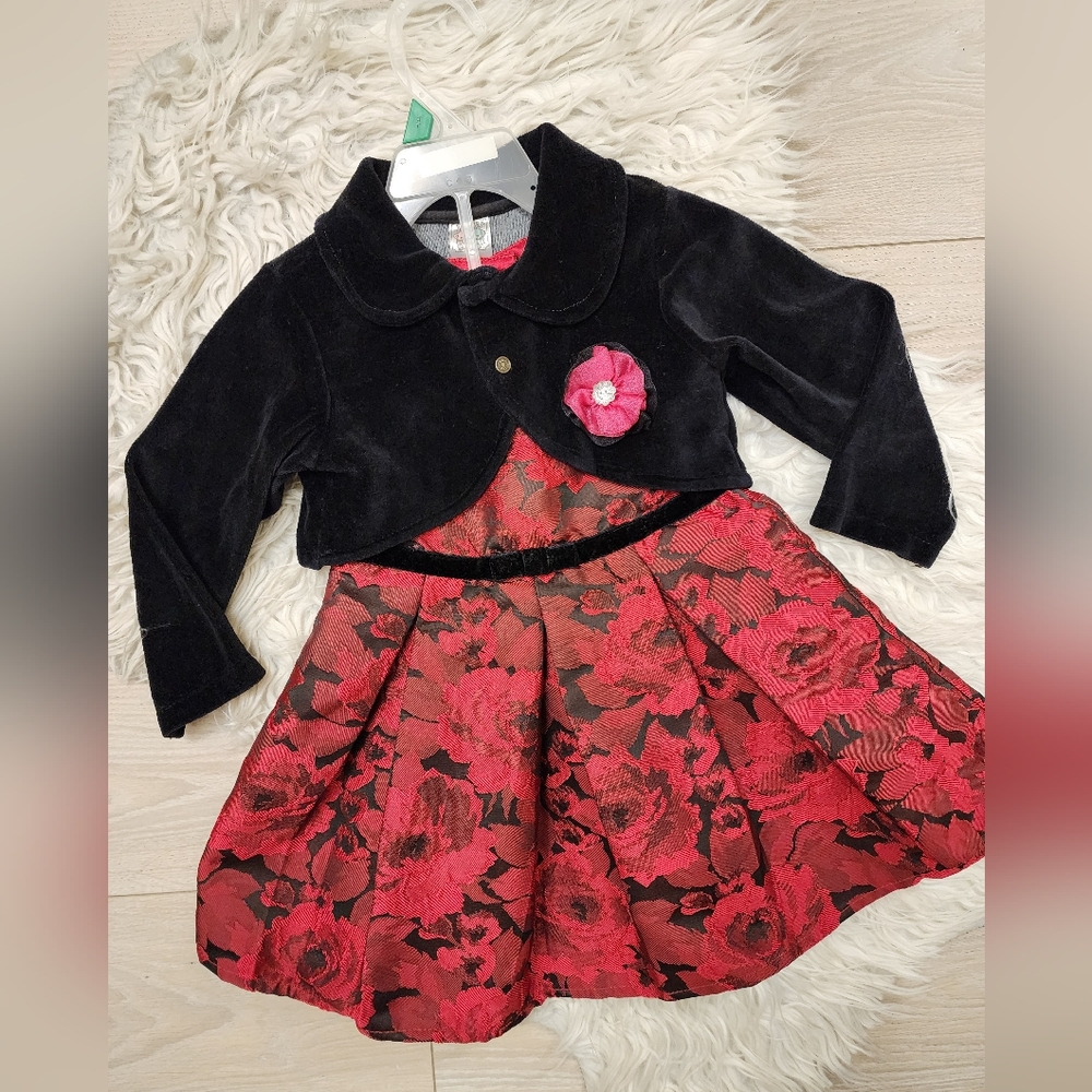 EUC,  beautiful Christmas Dress and cardigan,  2-3Y